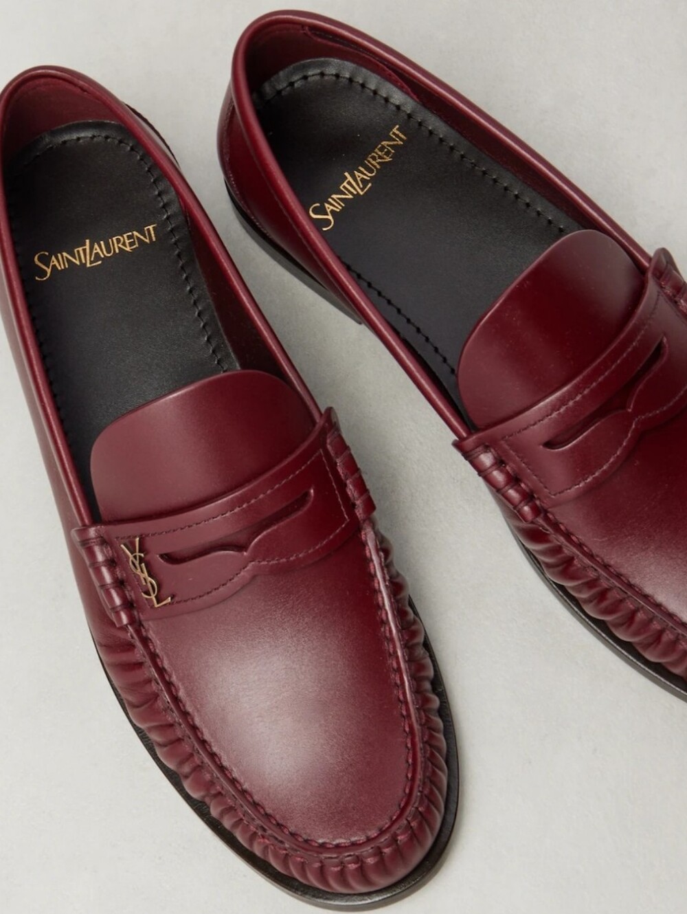 Saint Laurent leather penny loafers (Size 37)